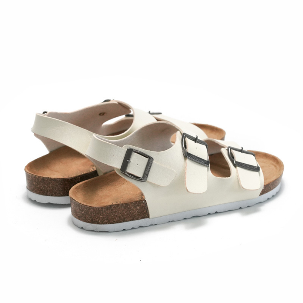 Boucle en liège sandale PU sabot supérieur sandales pantoufle bride à la cheville luxe extérieur liège sandales chaussures pour hommes