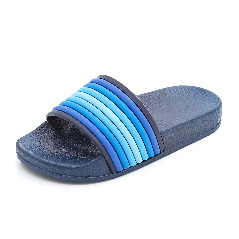 Pantoufles de plage d'été en plein air de couleur arc-en-ciel pour hommes, sandales coulissantes