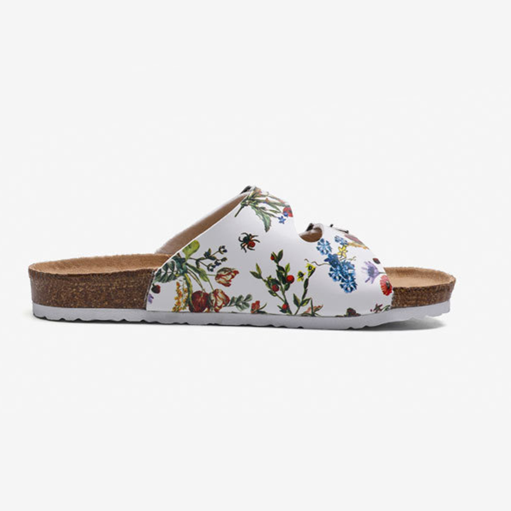 Flora Buckle Strap Hommes et femmes Pantoufles d’été Diapositives unisexes pour sandales de plage pour adultes