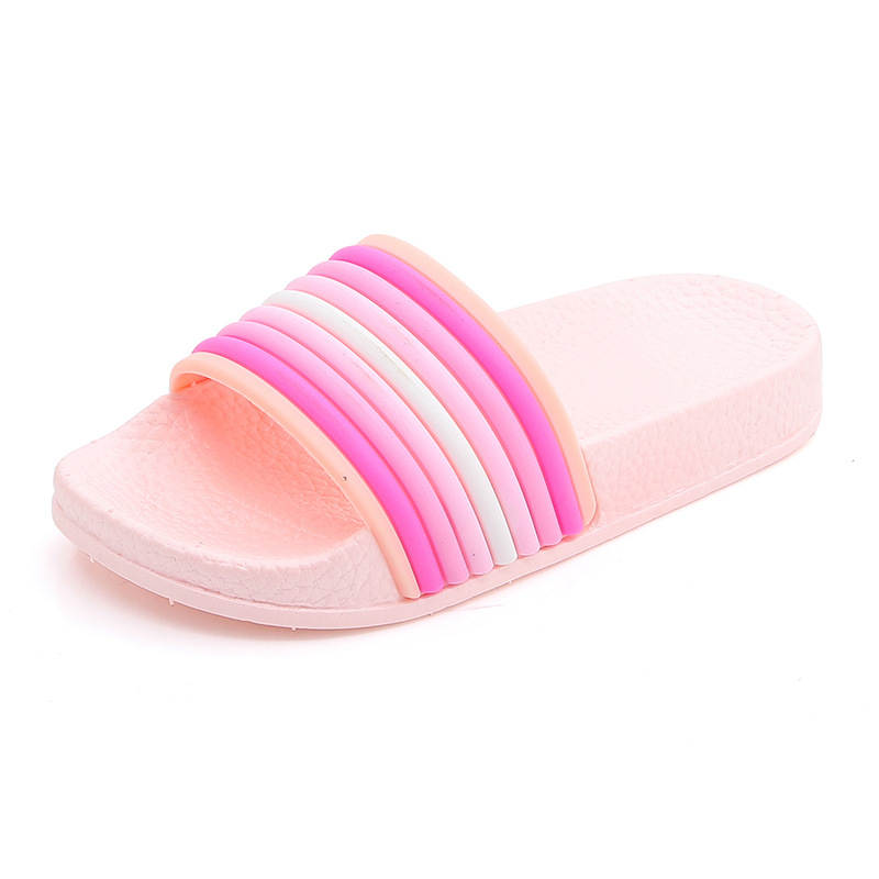 Pantoufles de plage d'été en plein air de couleur arc-en-ciel pour hommes, sandales coulissantes
