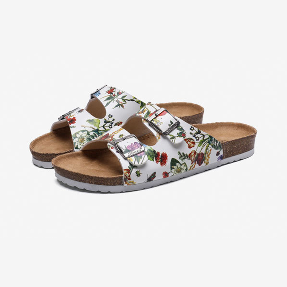 Flora Buckle Strap Hommes et femmes Pantoufles d’été Diapositives unisexes pour sandales de plage pour adultes