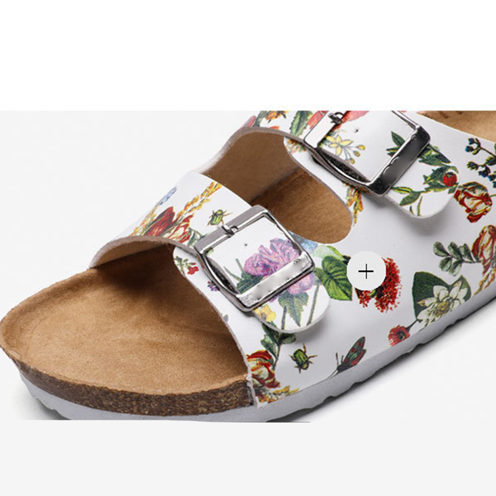 Flora Buckle Strap Hommes et femmes Pantoufles d’été Diapositives unisexes pour sandales de plage pour adultes